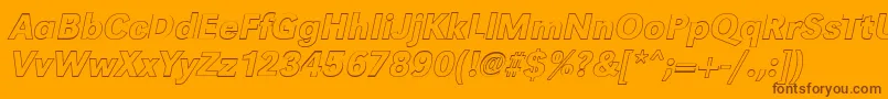 GroteskouMediumItalic Font – Brown Fonts on Orange Background