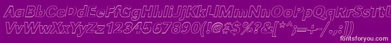 GroteskouMediumItalic Font – Pink Fonts on Purple Background