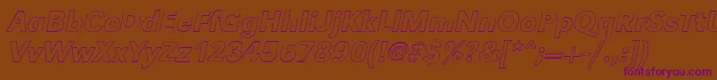 GroteskouMediumItalic Font – Purple Fonts on Brown Background