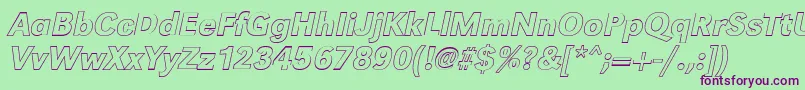 GroteskouMediumItalic Font – Purple Fonts on Green Background