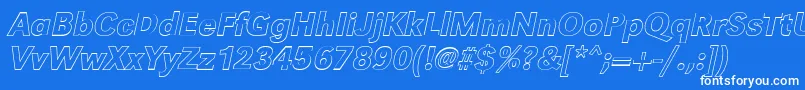 GroteskouMediumItalic Font – White Fonts on Blue Background