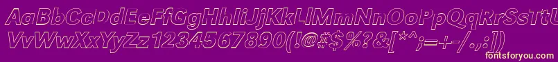 GroteskouMediumItalic Font – Yellow Fonts on Purple Background