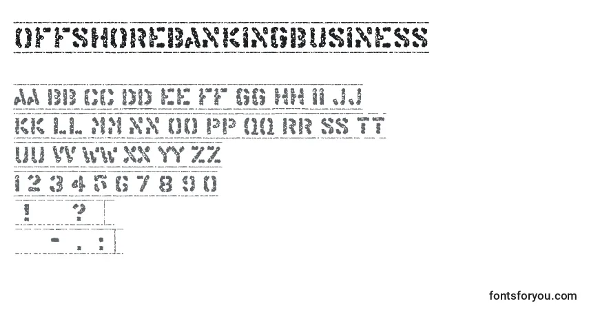 A fonte OffshoreBankingBusiness – alfabeto, números, caracteres especiais