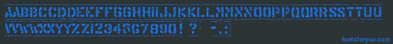 Шрифт OffshoreBankingBusiness – синие шрифты на чёрном фоне