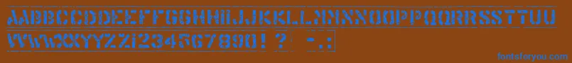 フォントOffshoreBankingBusiness – 茶色の背景に青い文字