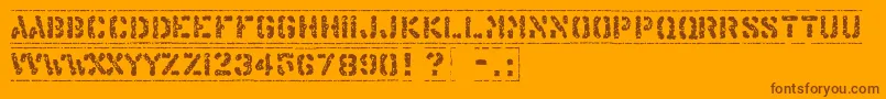 OffshoreBankingBusiness-Schriftart – Braune Schriften auf orangefarbenem Hintergrund
