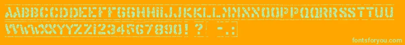 Шрифт OffshoreBankingBusiness – зелёные шрифты на оранжевом фоне