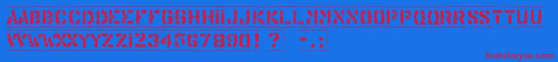 Шрифт OffshoreBankingBusiness – красные шрифты на синем фоне