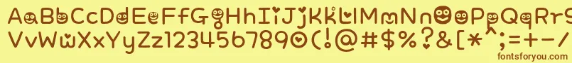 SweetSmile Font – Brown Fonts on Yellow Background