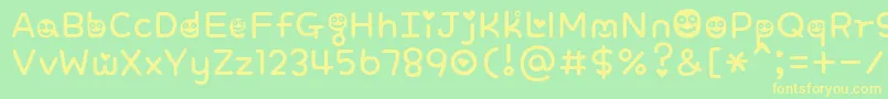 SweetSmile Font – Yellow Fonts on Green Background