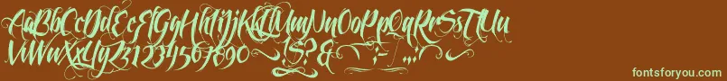 FeathergraphyDecoration Font – Green Fonts on Brown Background