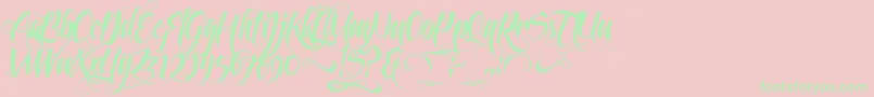 FeathergraphyDecoration Font – Green Fonts on Pink Background