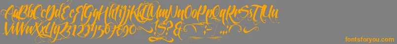 FeathergraphyDecoration-Schriftart – Orangefarbene Schriften auf grauem Hintergrund