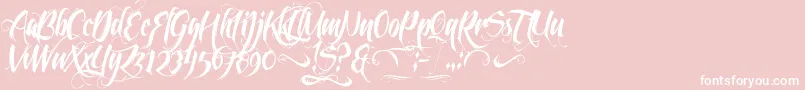 FeathergraphyDecoration Font – White Fonts on Pink Background