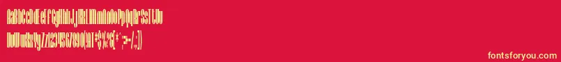 Fonte SfBaroquesqueCondensed – fontes amarelas em um fundo vermelho
