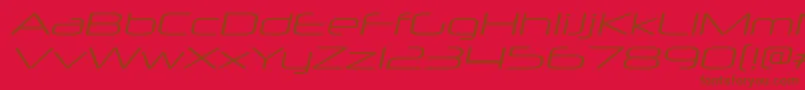 NeuropolxxpltItalic-Schriftart – Braune Schriften auf rotem Hintergrund