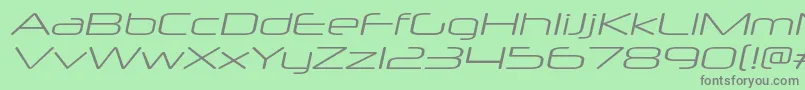 フォントNeuropolxxpltItalic – 緑の背景に灰色の文字