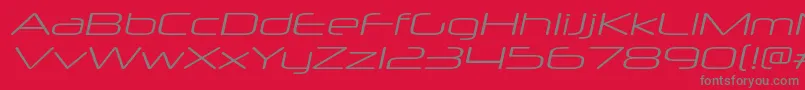 NeuropolxxpltItalic-Schriftart – Graue Schriften auf rotem Hintergrund