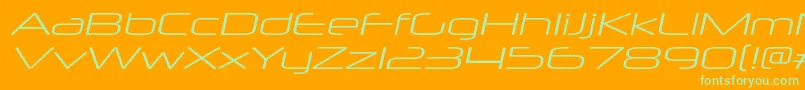 NeuropolxxpltItalic-Schriftart – Grüne Schriften auf orangefarbenem Hintergrund