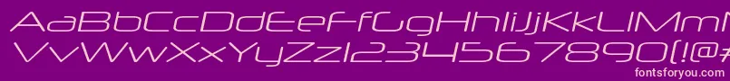 Fonte NeuropolxxpltItalic – fontes rosa em um fundo violeta