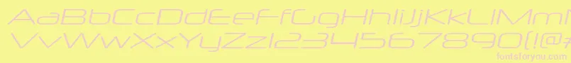 NeuropolxxpltItalic-Schriftart – Rosa Schriften auf gelbem Hintergrund