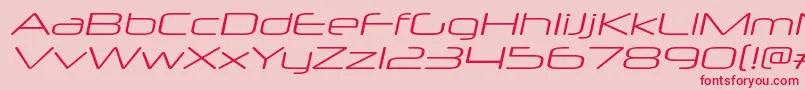 Fonte NeuropolxxpltItalic – fontes vermelhas em um fundo rosa