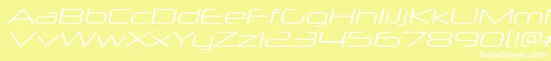 Czcionka NeuropolxxpltItalic – białe czcionki na żółtym tle