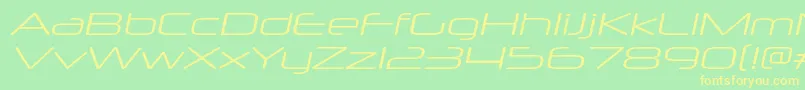 NeuropolxxpltItalic-Schriftart – Gelbe Schriften auf grünem Hintergrund