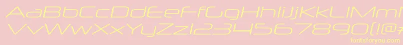 NeuropolxxpltItalic-Schriftart – Gelbe Schriften auf rosa Hintergrund