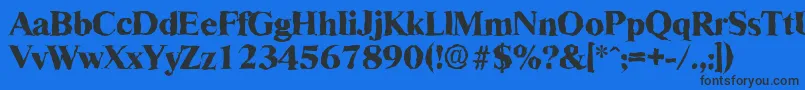 RiccionerandomXboldRegular-Schriftart – Schwarze Schriften auf blauem Hintergrund