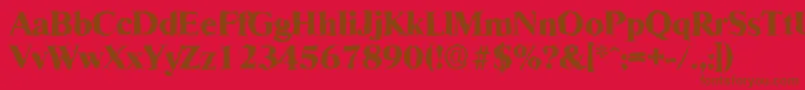 Police RiccionerandomXboldRegular – polices brunes sur fond rouge