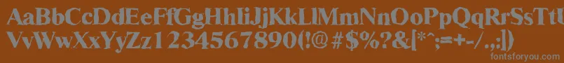RiccionerandomXboldRegular-fontti – harmaat kirjasimet ruskealla taustalla