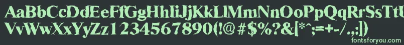 フォントRiccionerandomXboldRegular – 黒い背景に緑の文字