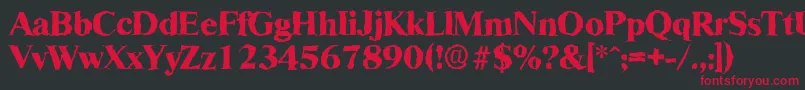 フォントRiccionerandomXboldRegular – 黒い背景に赤い文字