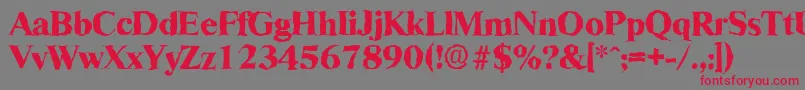 フォントRiccionerandomXboldRegular – 赤い文字の灰色の背景