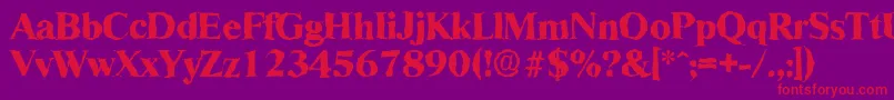 RiccionerandomXboldRegular Font – Red Fonts on Purple Background