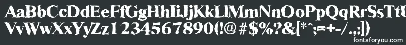 RiccionerandomXboldRegular-fontti – valkoiset fontit mustalla taustalla