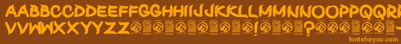 Шрифт ShunsetRegular – оранжевые шрифты на коричневом фоне
