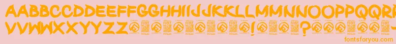 ShunsetRegular Font – Orange Fonts on Pink Background