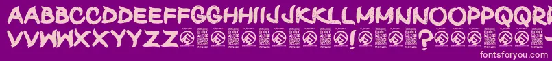 ShunsetRegular Font – Pink Fonts on Purple Background