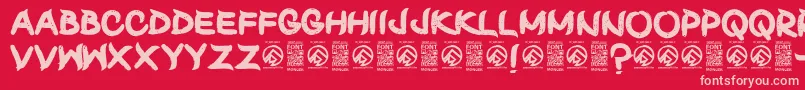 ShunsetRegular Font – Pink Fonts on Red Background