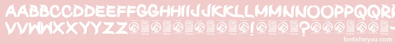Fonte ShunsetRegular – fontes brancas em um fundo rosa