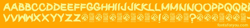 Police ShunsetRegular – polices jaunes sur fond orange