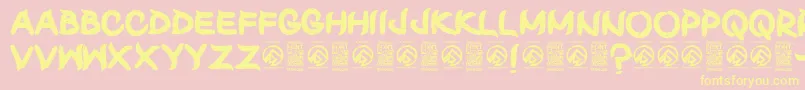 Шрифт ShunsetRegular – жёлтые шрифты на розовом фоне