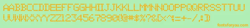 01Digit Font – Orange Fonts on Green Background