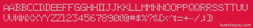 01Digit Font – Pink Fonts on Red Background