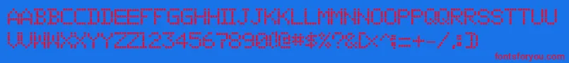01Digit Font – Red Fonts on Blue Background