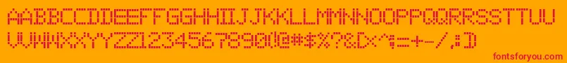 01Digit Font – Red Fonts on Orange Background