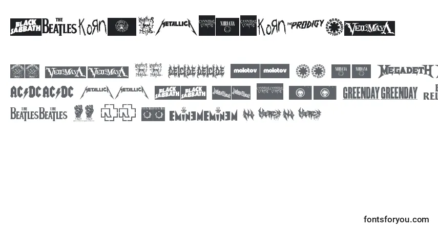 Schriftart MusicLogosTfb – Alphabet, Zahlen, spezielle Symbole