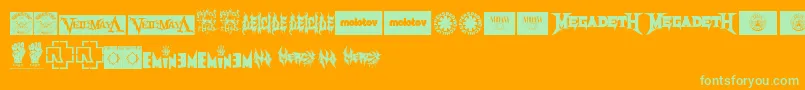 MusicLogosTfb Font – Green Fonts on Orange Background